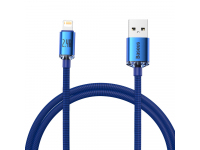 Cablu Date si Incarcare USB-A - Lightning Baseus Crystal Shine, 18W, 1.2m, Albastru CAJY000003 