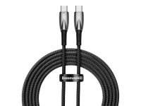 Cablu Date si Incarcare USB-C - USB-C Baseus Glimmer Series, 100W, 2m, Negru CAJY000503 