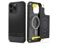 Husa MagSafe pentru Apple iPhone 15 Pro, Spigen, Rugged Armor Matte, Neagra ACS06703 