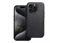 Husa MagSafe pentru Apple iPhone 15 Pro Max, OEM, Leather Mag, Neagra 