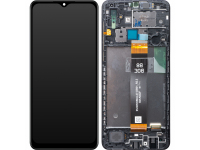 Display cu Touchscreen Samsung Galaxy A02 A022, cu Rama, Negru, Resigilat (Service Pack) GH82-25249A 