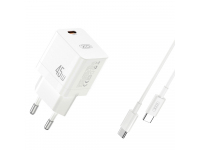 Incarcator Retea Cu Cablu USB-C XO Design CE09, 45W, 3A, 1 x USB-C, Alb 