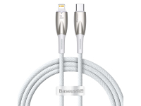 Cablu Date si Incarcare USB-C - Lightning Baseus Glimmer Series, 20W, 1m, Alb CADH000002 