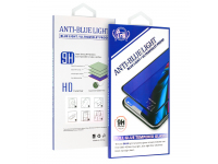 Folie de protectie Ecran Anti Blue Light OEM pentru Xiaomi Redmi Note 10 5G, Sticla Securizata, Full Glue, Neagra 