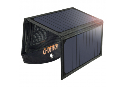 Incarcator Solar Choetech SC001, 19W, 2 x USB (2.4A), 4 Panouri Solare Pliabile, Negru