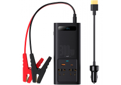 Invertor Electric Auto Baseus IGBT, 2 x AC, USB Type-C, USB-A, 300W 220V (CN / EU), Negru CGNB010101 