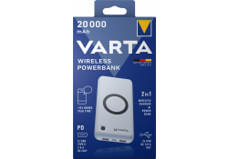 Baterie Externa Powerbank Varta, 20000 mA, Fast Wireless - Power Delivery (PD) - Quick Charge 3.0, 18W, Alba 