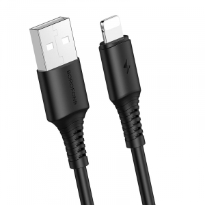 Cablu Date si Incarcare USB la Lightning Borofone BX47 Coolway, 1 m, 2.4A, Negru 