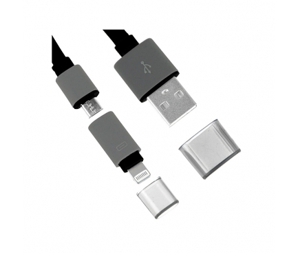 Cablu de date USB - Lightning MicroUSB Noodle