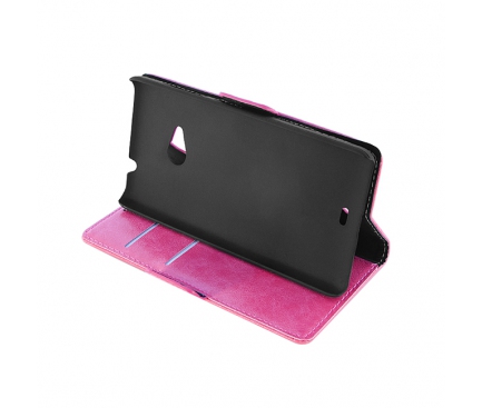 Husa piele Microsoft Lumia 535 Wallet roz