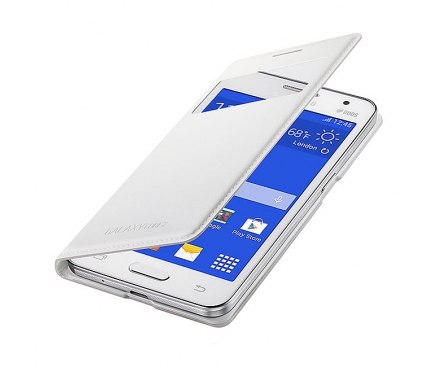 Husa piele Samsung Galaxy Core II G355 EF-CG355BW alba Blister Originala