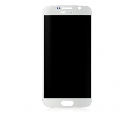 Display cu Touchscreen Samsung Galaxy S6 G920, cu Rama, Alb, Service Pack GH97-17260B