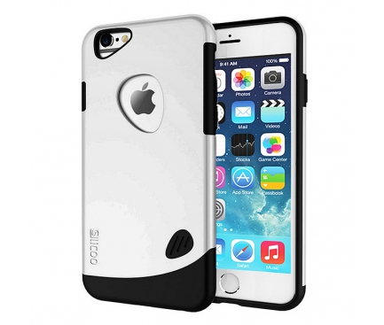 Husa plastic Apple iPhone 5 SLiCOO Cobblestone argintie Blister