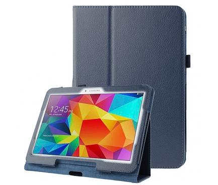 Husa piele Samsung Galaxy Tab 4 10.1 SM-T530 Stand bleumarin