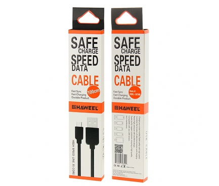 Cablu de date MicroUSB Haweel Safe Charge 1m Blister Original