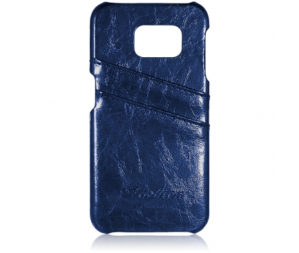 Husa plastic Samsung Galaxy S6 edge G925 Business Leather bleumarin