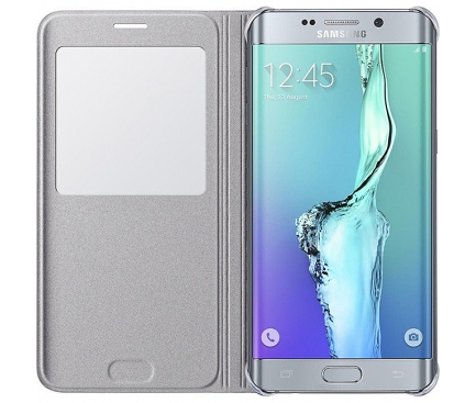Husa Samsung Galaxy S6 edge+ G928 S-View EF-CG928PSEGWW argintie Blister Originala
