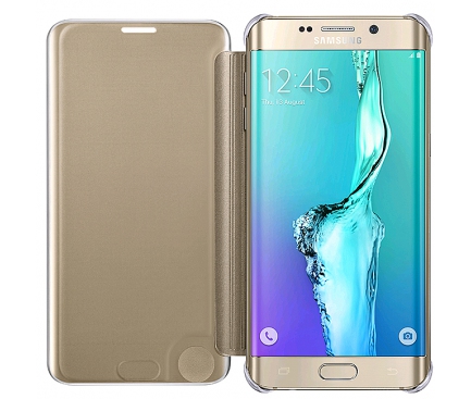 Husa plastic Samsung Galaxy S6 edge+ G928 Clear View EF-ZG928CFEGWW aurie Blister Originala