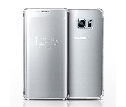 Husa plastic Samsung Galaxy S6 edge+ G928 Clear View EF-ZG928CSEGWW argintie Blister Originala