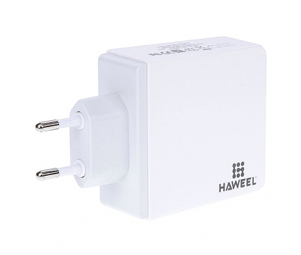 Adaptor priza USB x 4 porturi Apple iPod touch Haweel 3.1A alb Blister Original