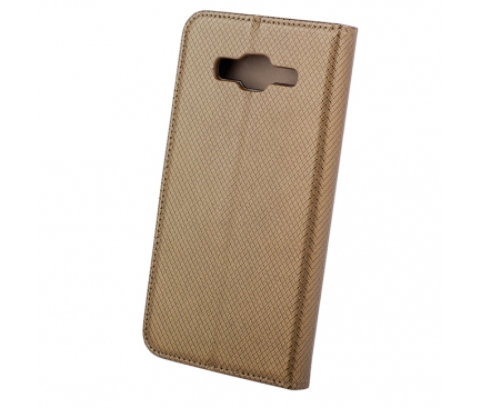 Husa Piele Samsung Galaxy J5 J500 Case Smart Magnet bronz