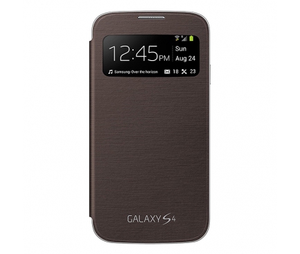 Husa piele Samsung I9500 Galaxy S4 EF-CI950BA S-View maro Blister Originala