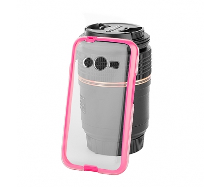 Husa plastic Samsung Galaxy Ace 4 LTE G313 Hybrid 3in1 neagra roz