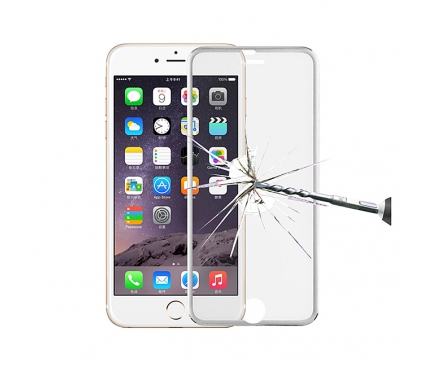 Folie Protectie ecran antisoc Apple iPhone 6 Tempered Glass Full Face argintie