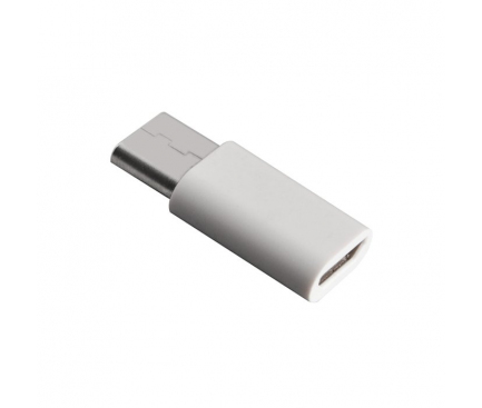 Adaptor MicroUSB la USB Type-C alb
