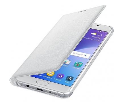 Husa Samsung Galaxy A3 (2016) A310 EF-WA310PWEGWW Flip Wallet alba Blister Originala