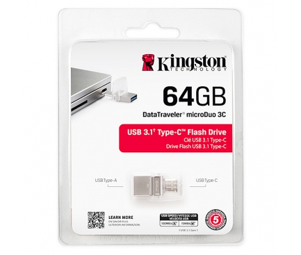 Memorie externa OTG USB Type-C Kingston DataTraveler microDUO 3C 64Gb Blister