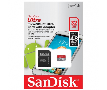 Card memorie SanDisk Ultra MicroSDHC 32GB Clasa 10 UHS-1 Blister