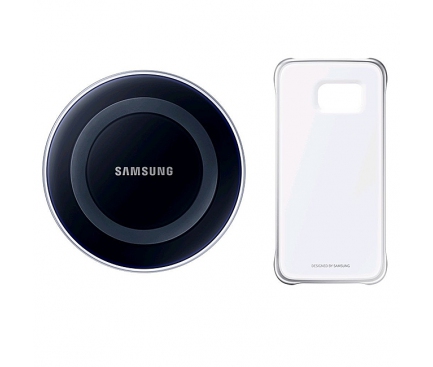 Pachet Promotional Incarcator Wireless Samsung Galaxy S6 Duos G920 EP-WG920IB Blister Original