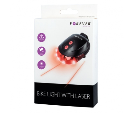 Stop bicicleta led cu proiectie laser Forever Blister