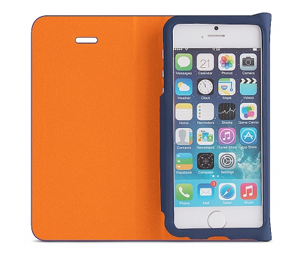 Husa piele Apple iPhone 6 Beeyo Book Carry bleumarin Blister Originala