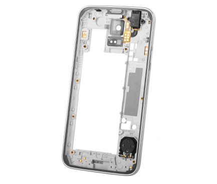 Carcasa mijloc Samsung Galaxy S5 G900 argintie Swap