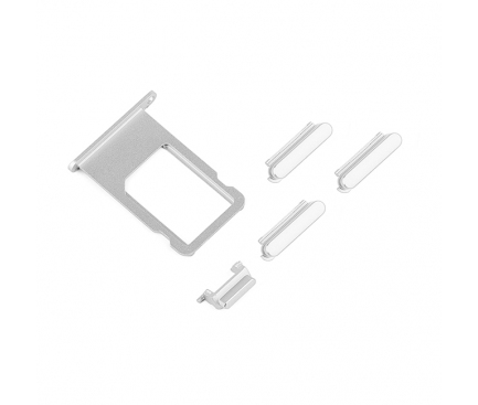 Set butoane laterale si suport sim Apple iPhone 6s argintiu
