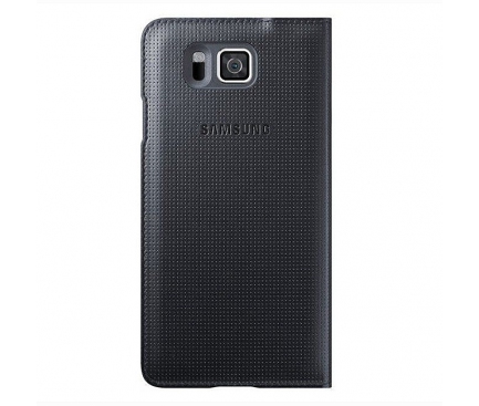 Husa piele Samsung Galaxy Alpha G850 EF-FG850BB Gri Blister Originala