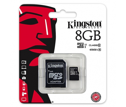Card memorie Kingston MicroSDHC 8Gb Clasa 10 UHS-1 Blister