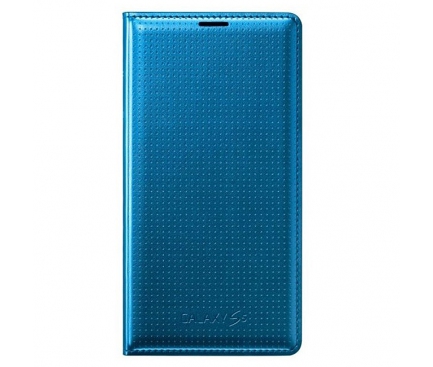 Husa piele Samsung Galaxy S5 G900 EF-WG900BE albastra Blister Originala