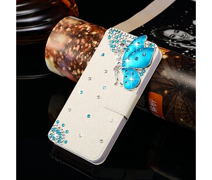 Husa piele Apple iPhone SE Diamond Butterfly