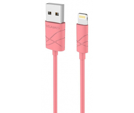 Cablu de date Apple iPhone 5 Usams U-Gee roz Blister Original