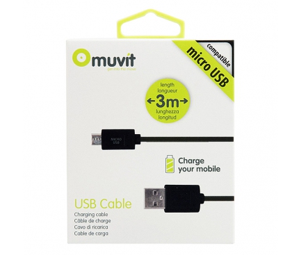 Cablu incarcare Samsung Galaxy Ace 3 Muvit MUUSC0044 3m Blister Original