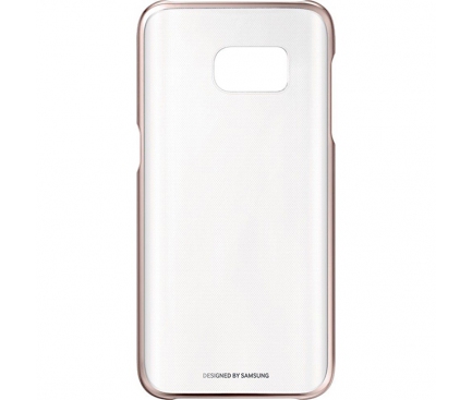 Husa plastic Samsung Galaxy S7 G930 Clear Cover EF-QG930CZEGWW roz Blister Originala