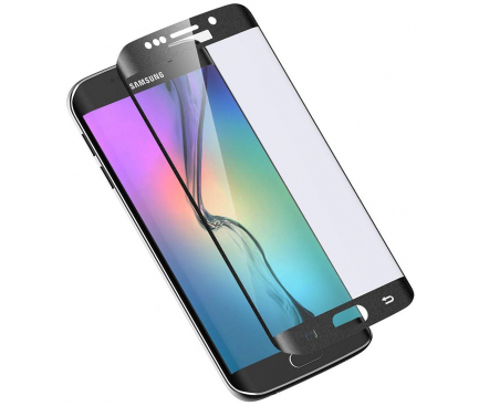 Folie Protectie ecran antisoc Samsung Galaxy S6 edge G925 Tempered Glass Full Face Neagra Glitter Blueline