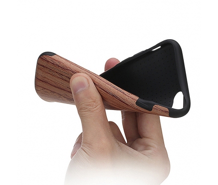 Husa silicon TPU Apple iPhone 7 Rock Wood Grain BlackRose Blister Originala