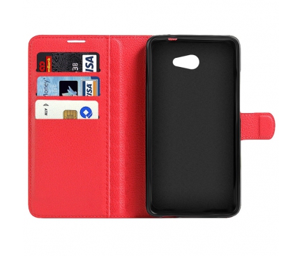 Husa piele Vodafone Smart ultra 7 Magnetic Book Rosie