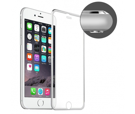 Folie Protectie ecran antisoc Apple iPhone 6s Enkay Tempered Glass Full Face Argintie Blister Originala