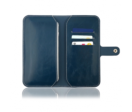 Husa piele universala telefon 5 - 6 inci Wallet turquoise