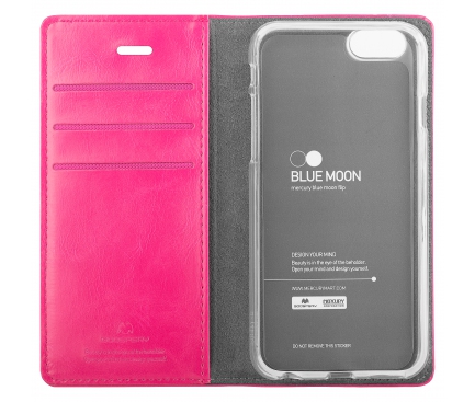 Husa piele Apple iPhone 6 Goospery Mercury Blue Moon Roz Blister Originala